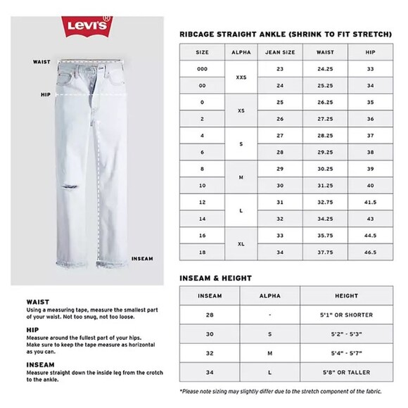 Levi's Jeans Women's 32x27 Brown Ribcage Straight Ankle High Rise American Denim - Picture 12 of 15